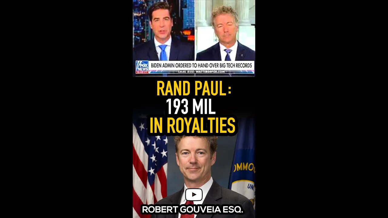 Rand Paul: $193 Million in Royalties #shorts