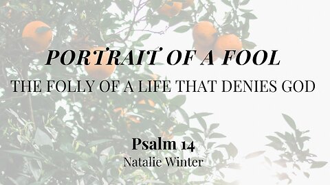 Portrait of a Fool (Psalm 14) | Women's Bible Study | Natalie Winter