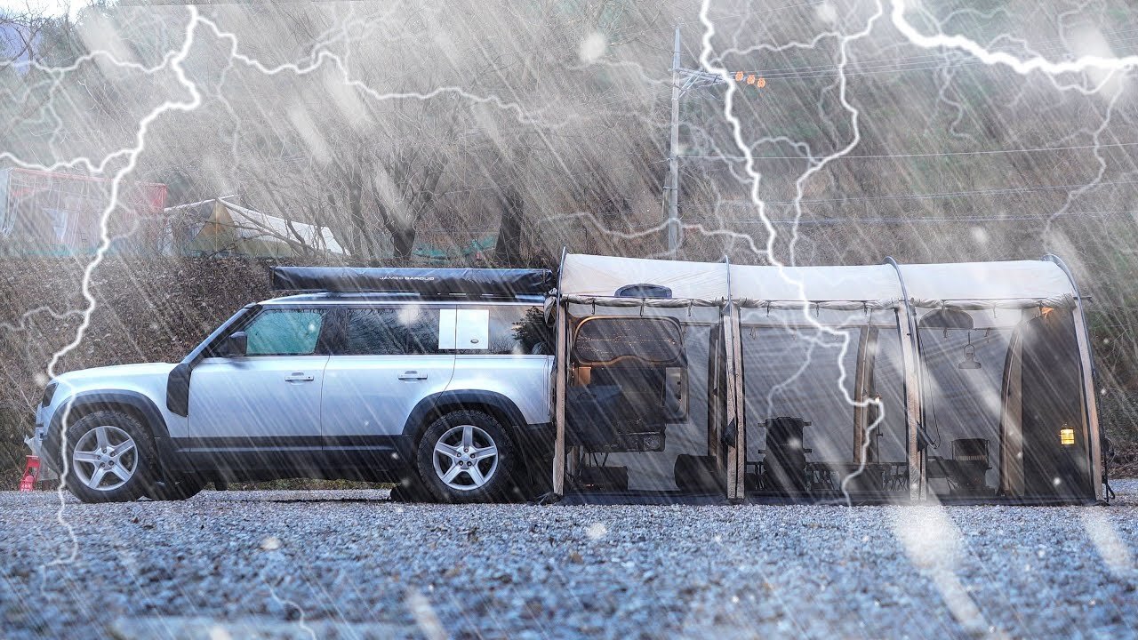 💰💰Two Million Dollar Camping??☔In The Snow Rain🌪️In The Windy🌞In The Sunshine / Land Rover Defender