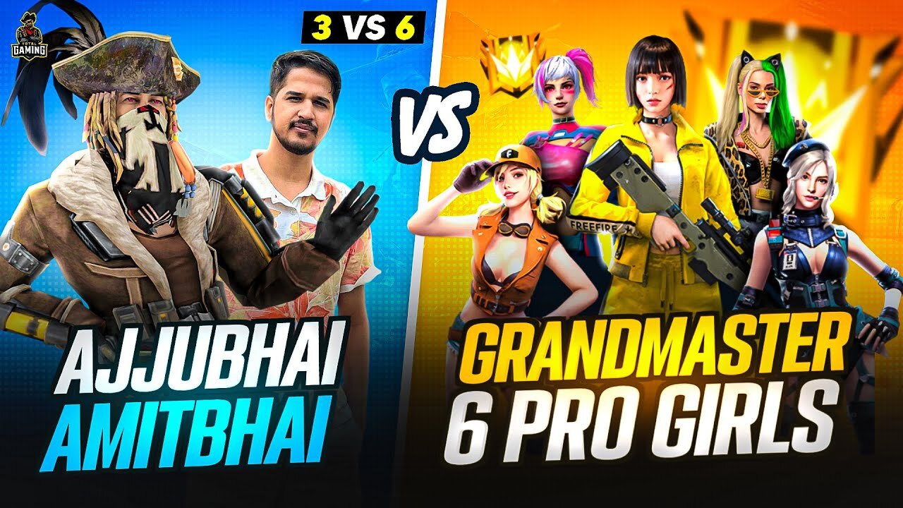 6 GRANDMASTER GIRLS VS AJJUBHAI AMITBHAI BEST CS FF GAMEPLAY | GARENA FREE FIRE