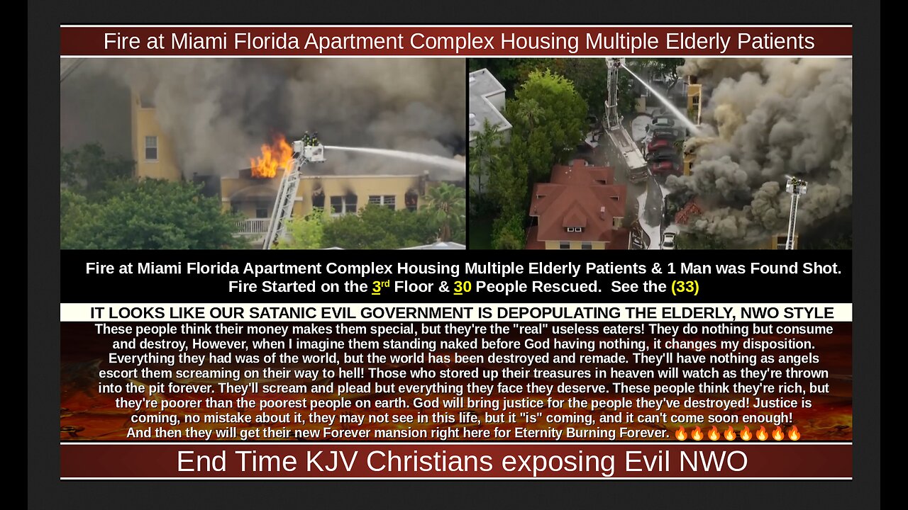 Fire at Miami Florida Apartment Complex Housing Multiple Elderly Patients