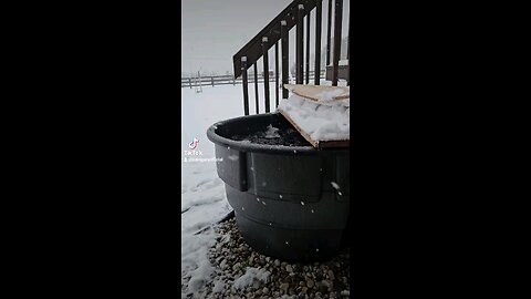 Melting ice getting cold.