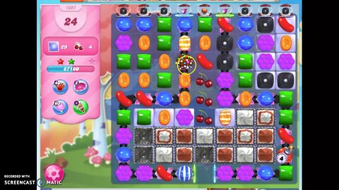 Candy Crush Level 1697 Audio Talkthrough, 3 Stars 0 Boosters