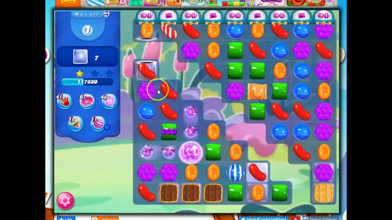 Candy Crush Level 617 Talkthrough, 26 Moves 0 Boosters