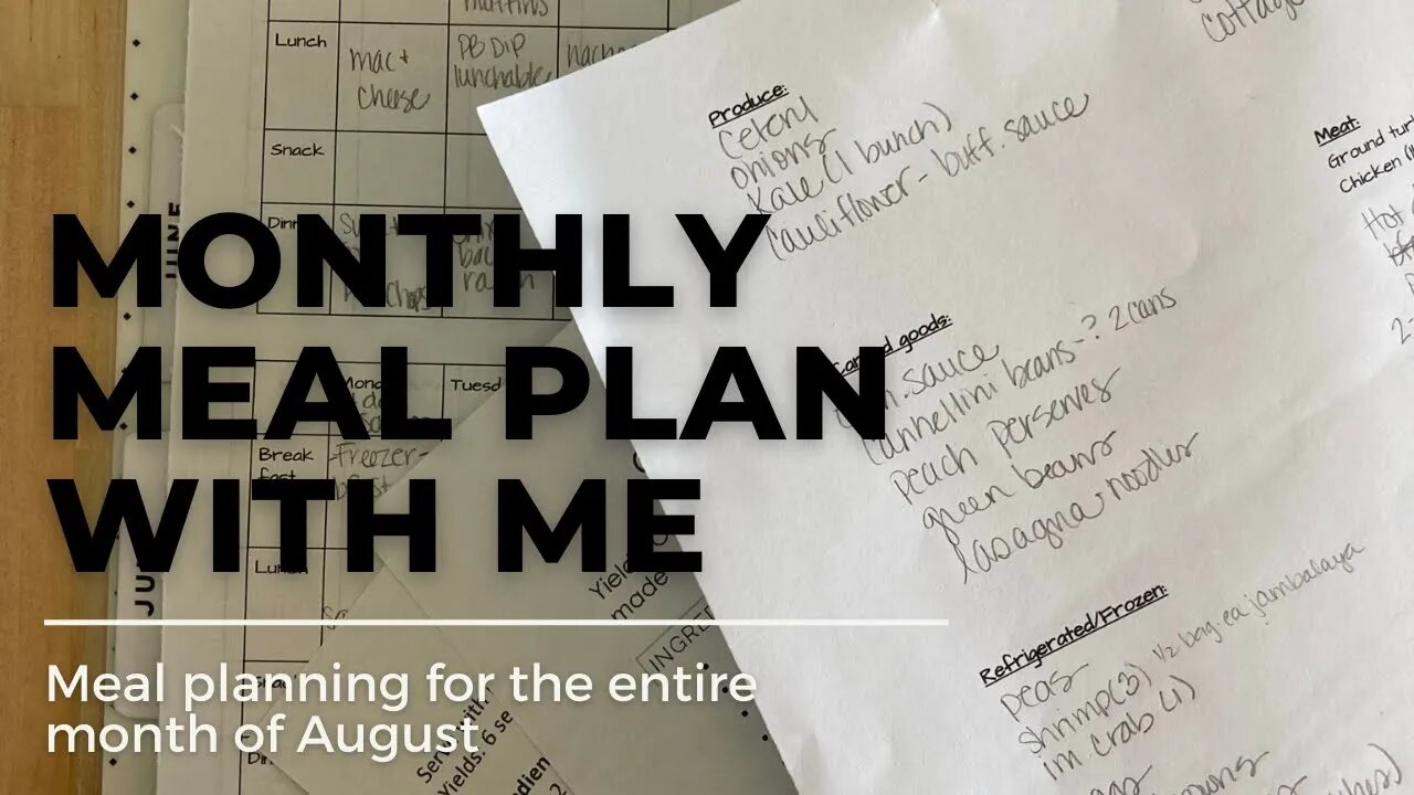 Meal Plan with me - August