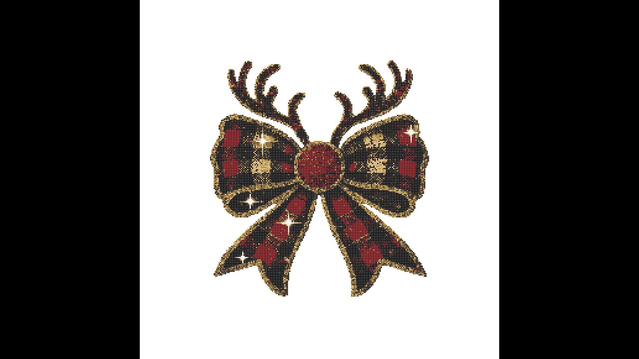 CHRISTMAS TARTAN BOW Cross Stitch Pattern by Welovit Cross Stitch welovit.net #welovit #crossstitch