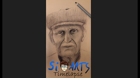 Elderly Man Portrait in Charcoal #shorts