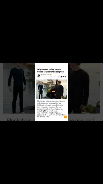 Why Metaverse Cryptos are Critical to Blockchain Adoption #cryptomash @AltcoinDaily @SatoshiStacker