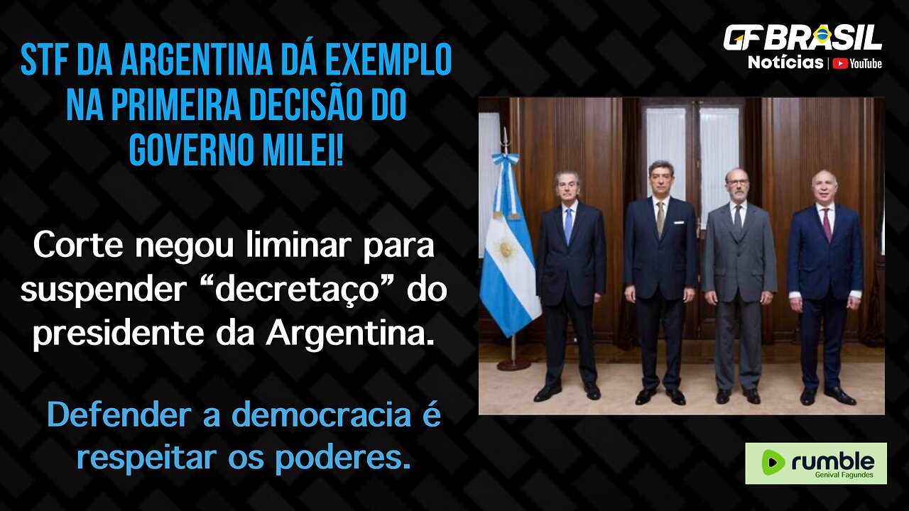 Oposição ao Milei achou que estivesse no Brasil, se ferrou, STF de lá negou liminar contra decreto.