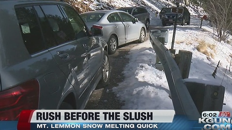 Heavy traffic on Mount Lemmon before snow melts