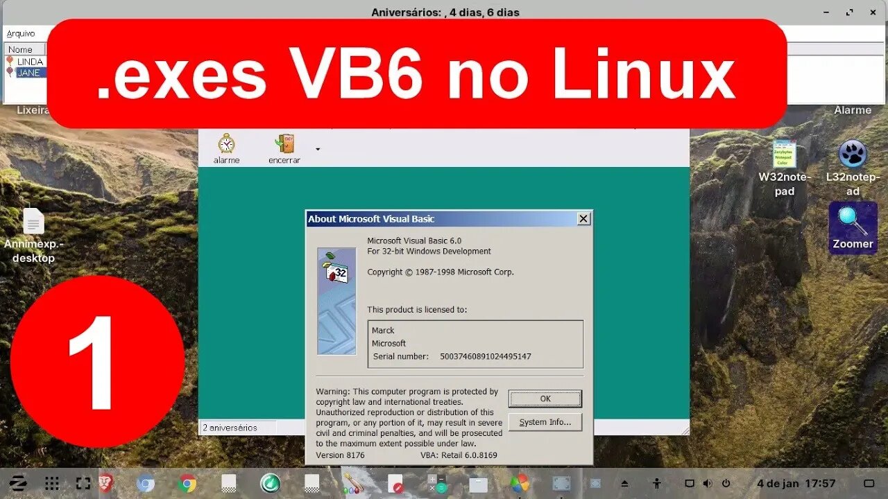 1- Como executar Aplicativos .exe criados no VB6 (Visual Basic 6) no Linux. Exes do Windows no Linux