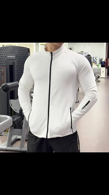 Men's Gym Tights Jacket Running Training Elastic Outerwear