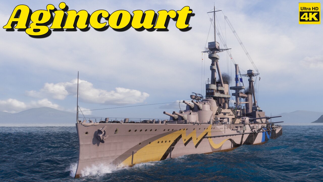 World of WarShips 6 Kills 180K damage Agincourt | 4K Video | - My Warship My Rules