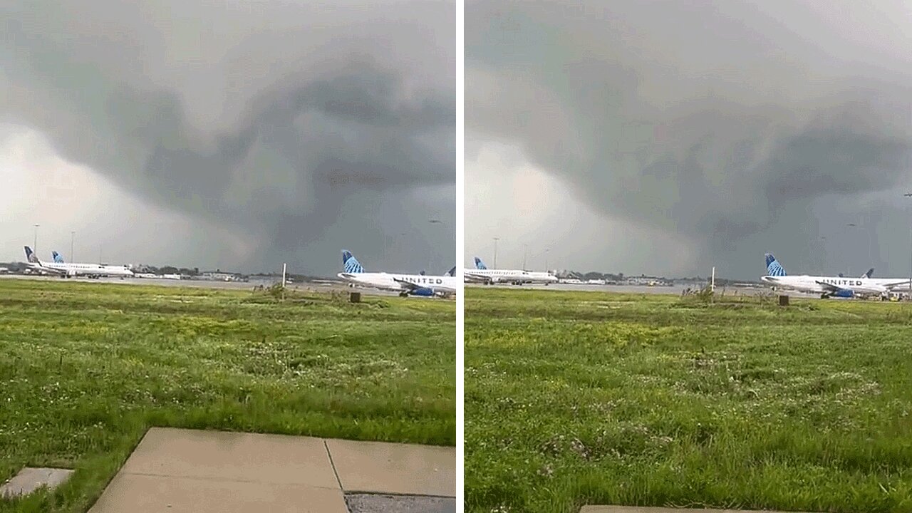 Massive tornado formation near the O'Hare airport caught on camera