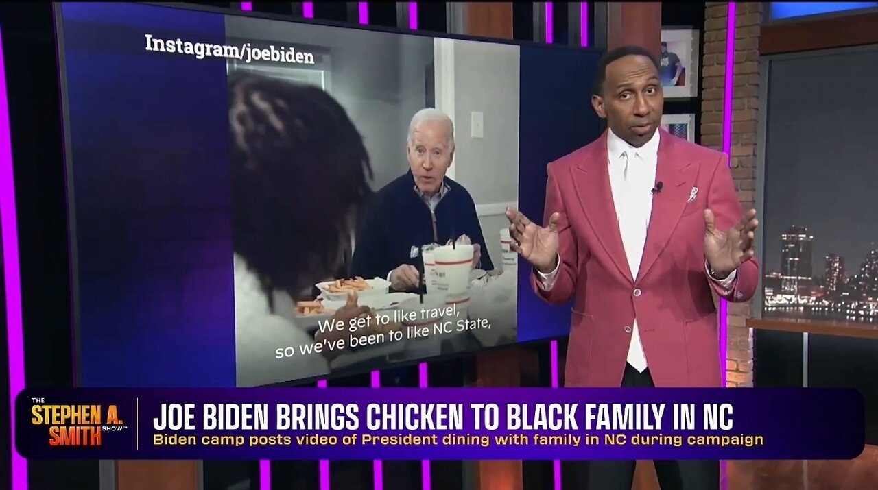 Stephen A Smith EXPLODES On Biden Eating Fried Chicken With A Black Family