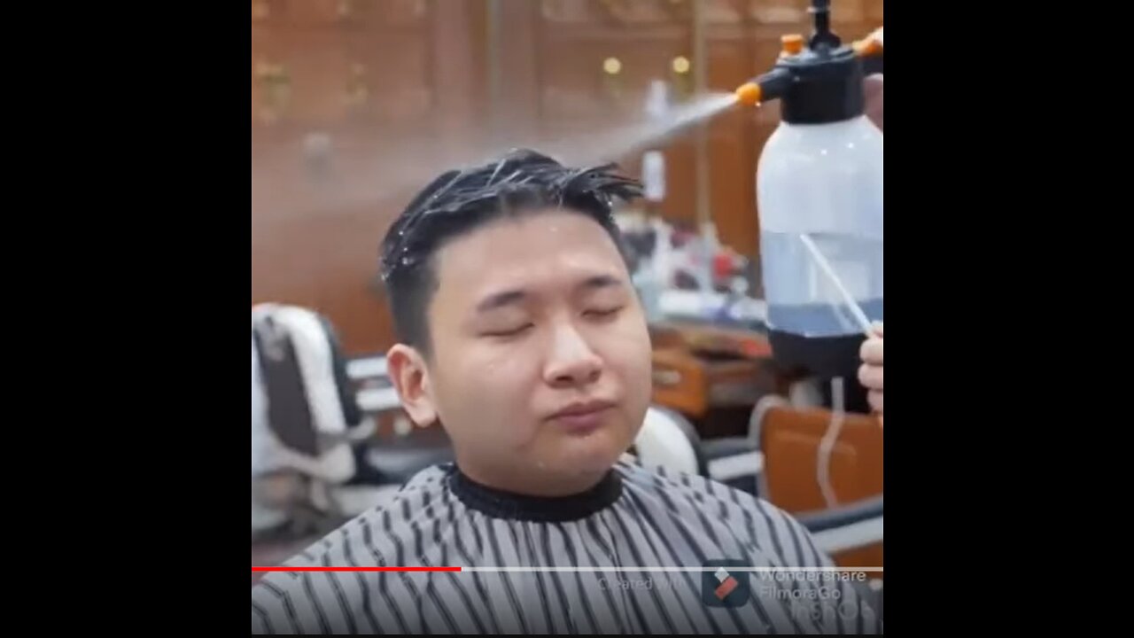When a barber spray water too much