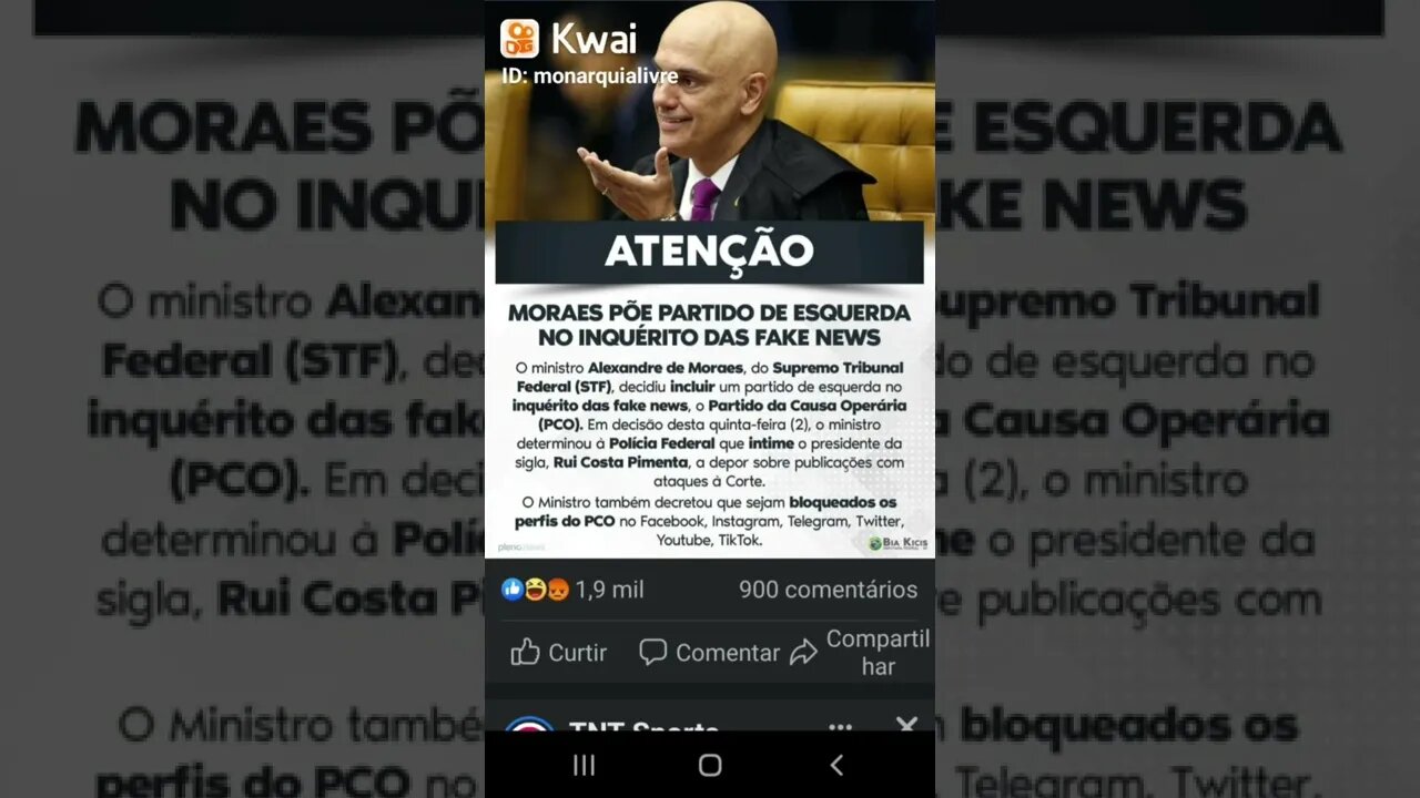 Atenção: Alexandre de Moraes inclui partido de esquerda no inquérito das fake news