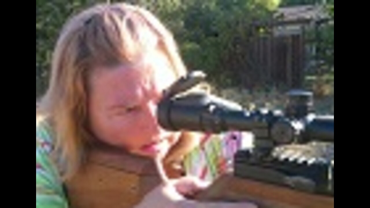 Mrs. Christine Learns to shoot some of Our Ranch A.G.F.C. Favorite Air Rifles.