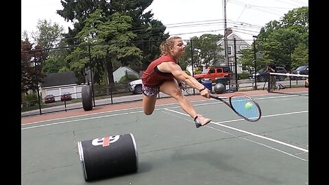 Awesome Action Tennis Barrel Hurdle