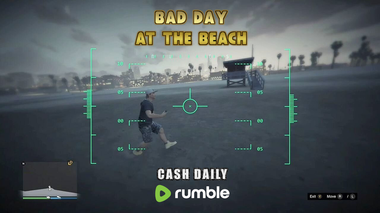 BAD DAY AT THE BEACH - Cash Daily deals an aerial assault on a beachgoer