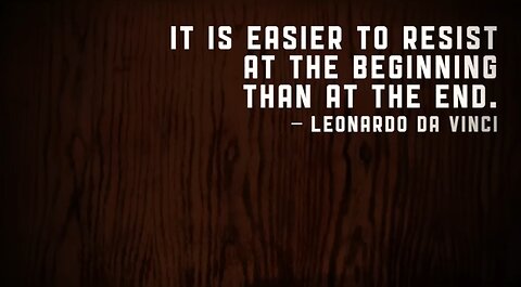 It's easier to resist at the beginning than at the end