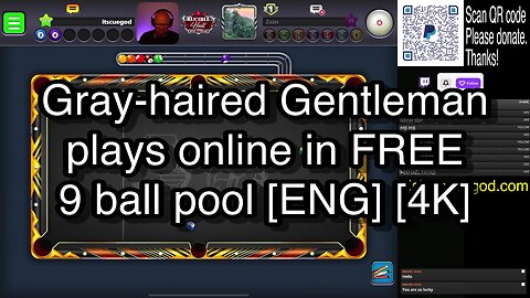 Gray-haired Gentleman plays online in FREE 9 ball pool [ENG] [4K] 🎱🎱🎱 8 Ball Pool 🎱🎱🎱
