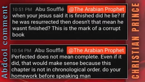 Jesus said it is finished, did he lie ? Christian Prince replied