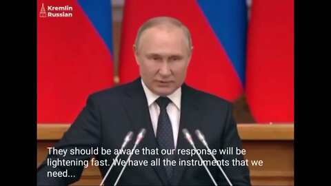 Putin tells NATO not to intervene - “Our response will be lightning fast...”