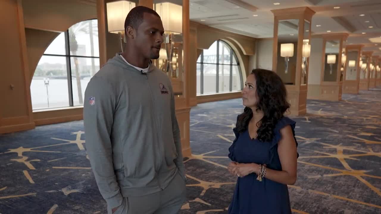 Cleveland Browns QB Deshaun Watson has one-on-one interview with Aditi Kinkhabwala