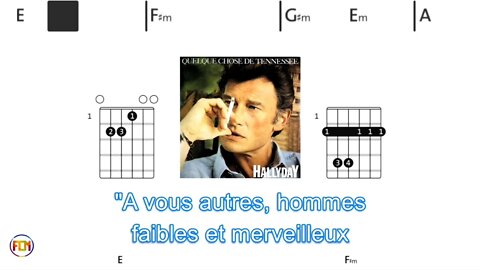 JOHNNY HALLYDAY Quelque chose de Tennessee - (Chords & Lyrics like a Karaoke) HD