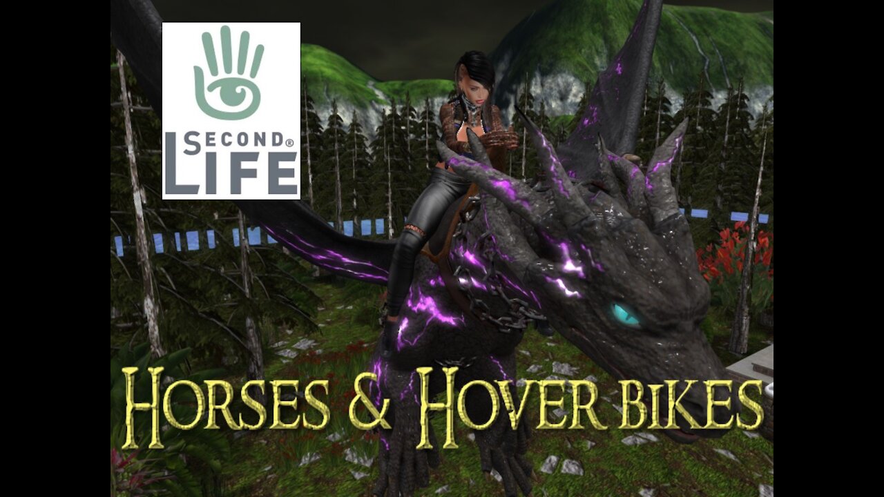 horses & hover bikes in second life