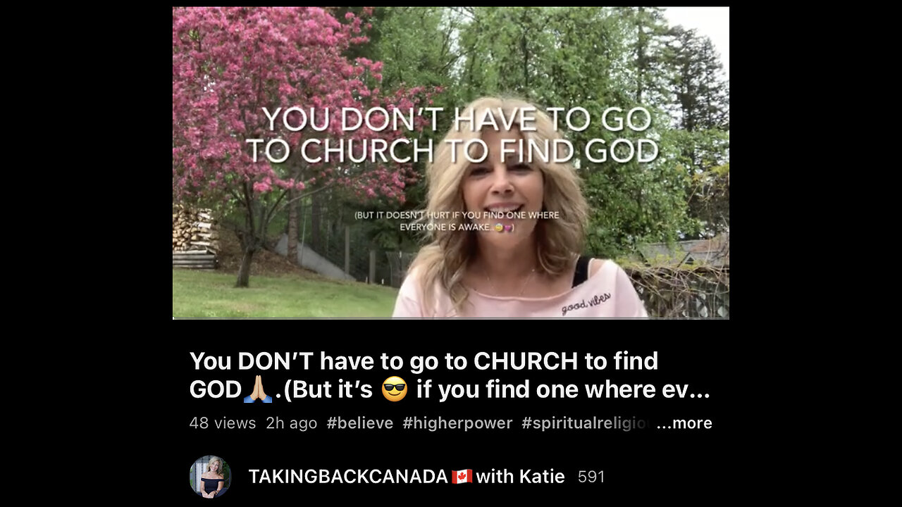 You DON’T have to go to CHURCH to find GOD.🙏🏼💓💫