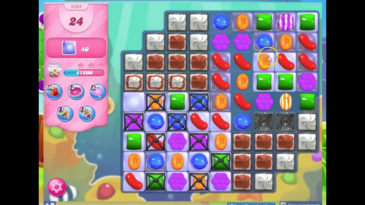 Candy Crush Level 2564 Audio Talkthrough, 3 Stars 0 Boosters