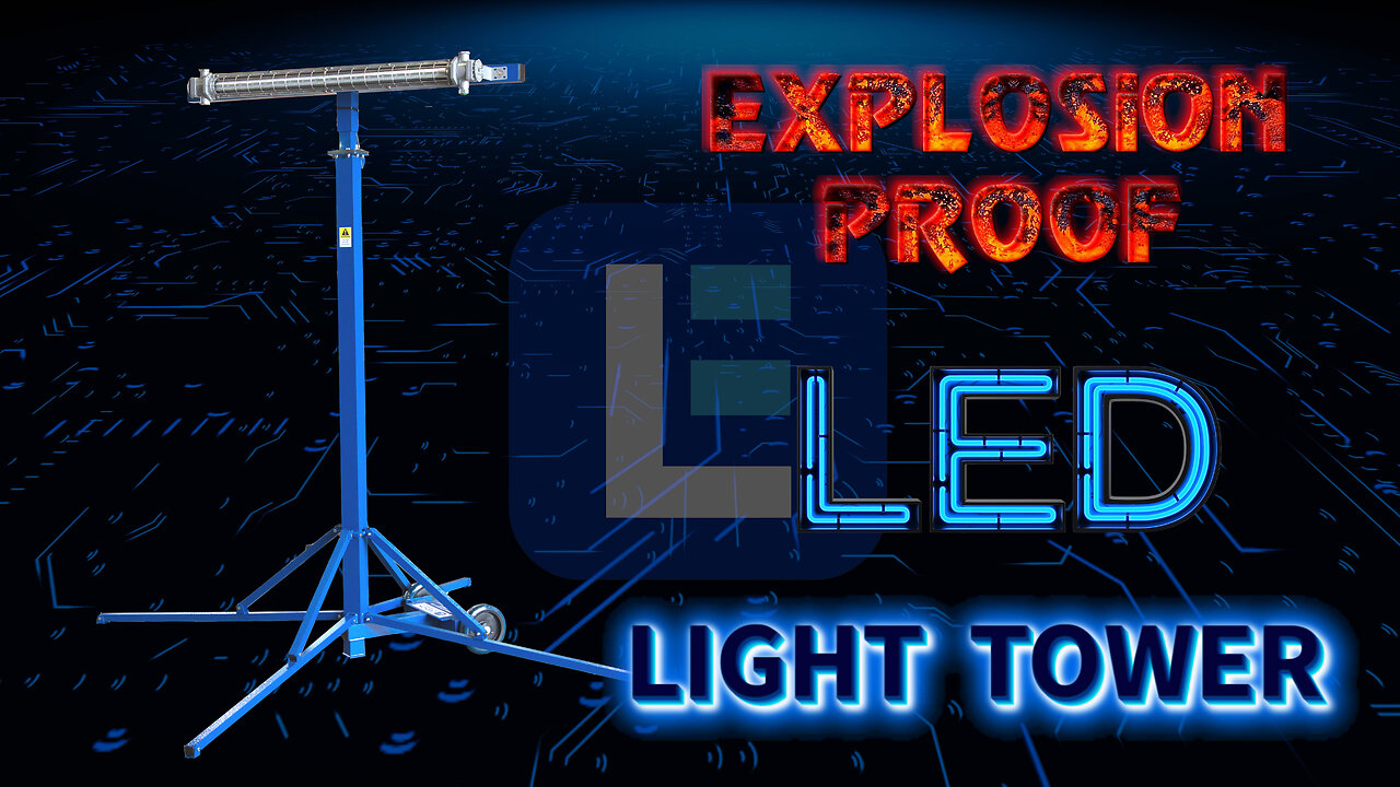 Explosion Proof LED Light Tower Quadpod Mount for Refineries, Chemical Plants & Hazardous Locations