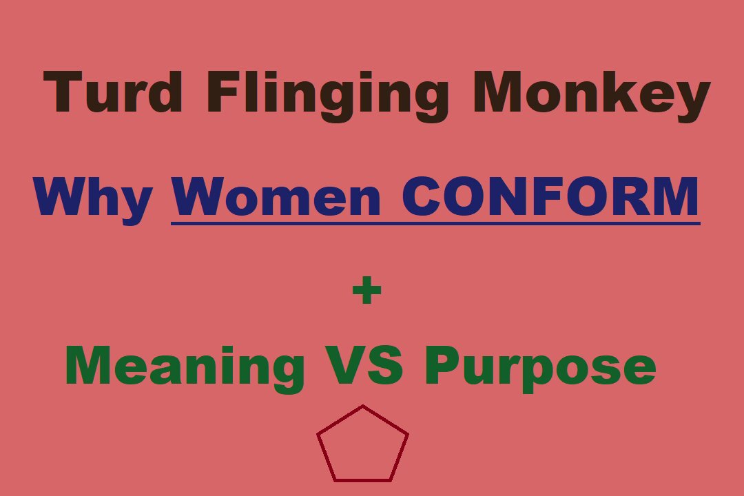 Turd Flinging Monkey discusses WHY WOMEN are CONFORMISTS & Meaning VS Purpose