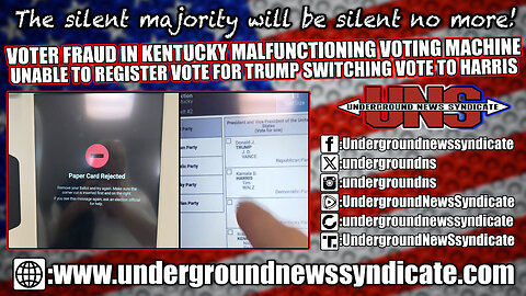 Voter Fraud in Kentucky: Malfunctioning Voting Machine Unable to Vote Trump Switching to Harris