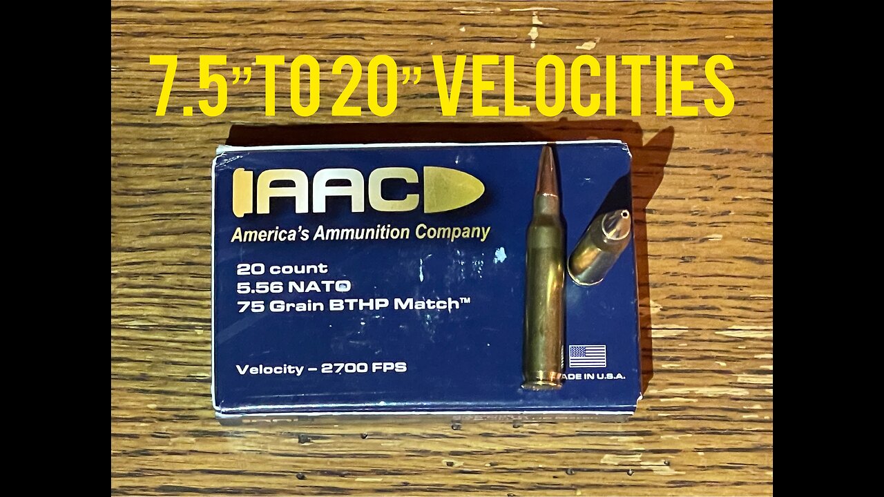 AAC 75 gr BTHP Match 5.56 NATO Velocities