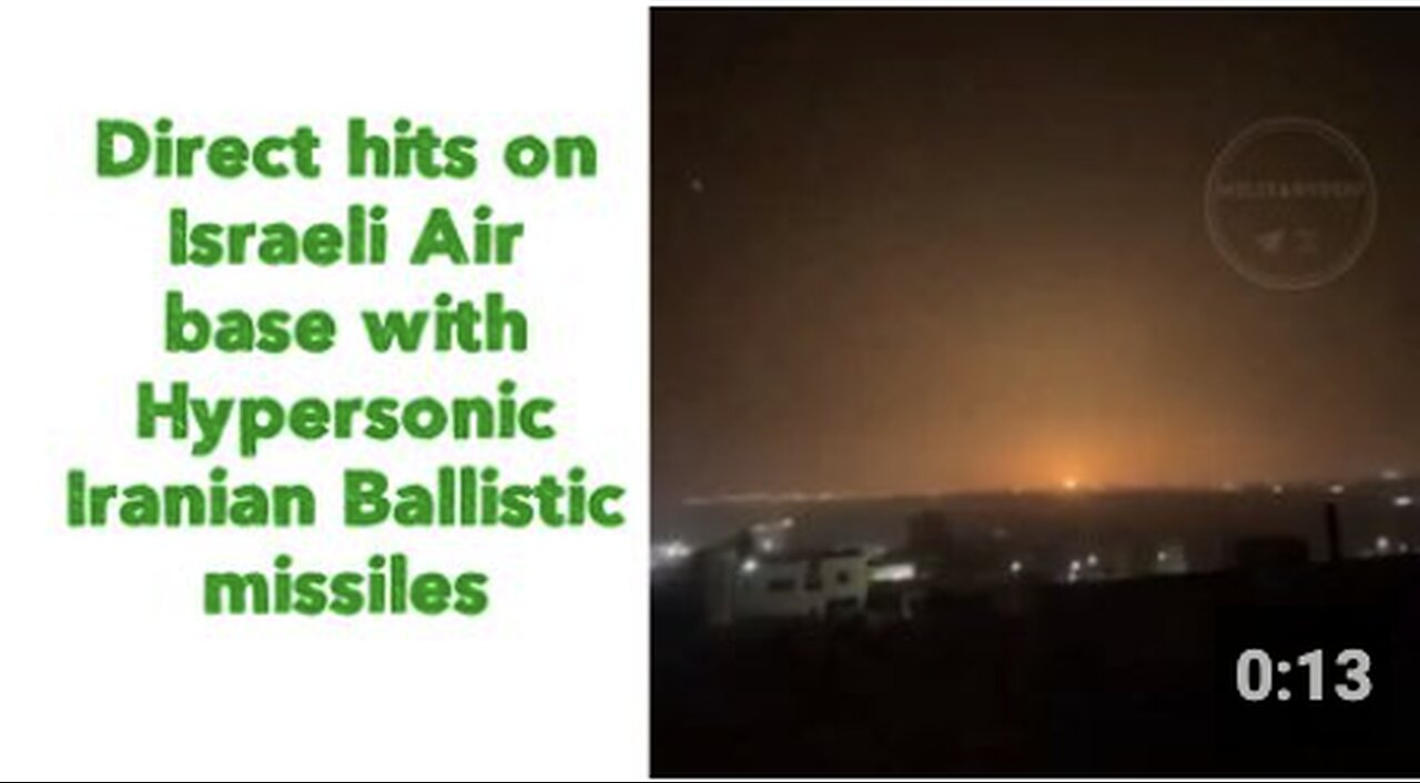 LIVE NOW: Direct hits on Israeli Air base with Hypersonic Iranian Ballistic missiles!