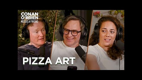 Conan Reacts To His Pizza Portrait - Conan O'Brien Needs A Friend