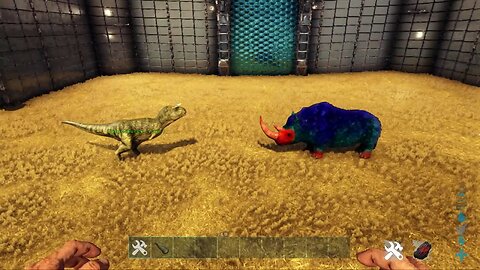 Woolly Rhino Vs Carno | ARK | Ark battles | Ark gameplay