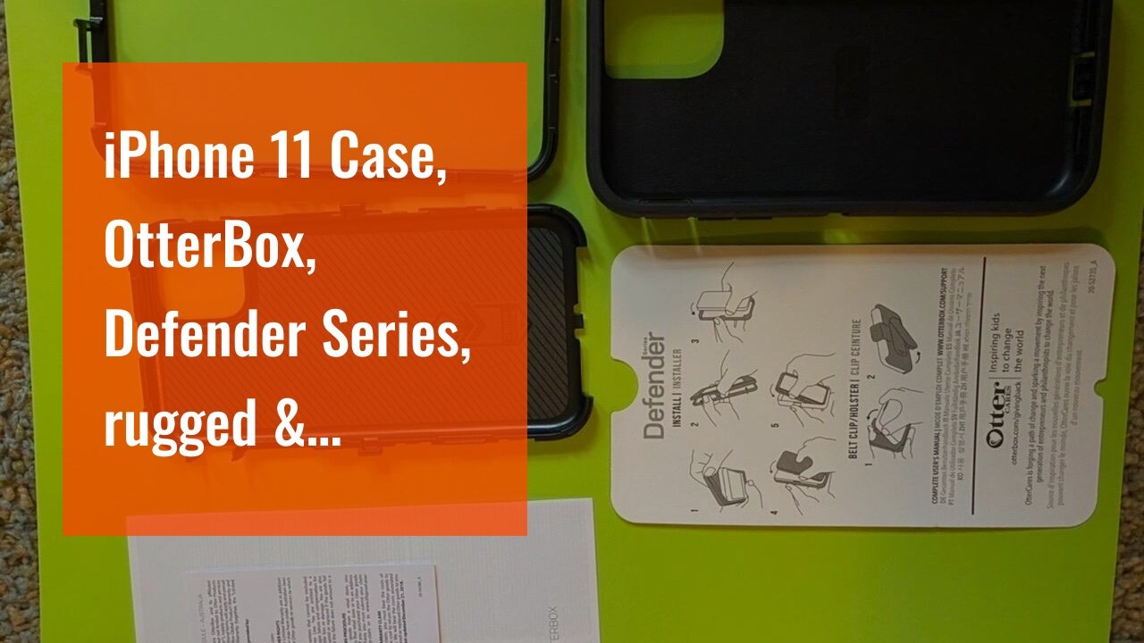iPhone 11 Case, OtterBox, Defender Series, rugged & durable, with port protection, includes hol...