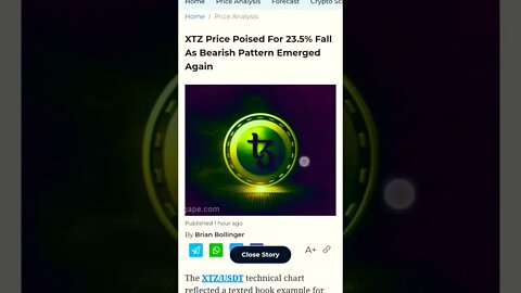 XTZ TAKING BEAR DIVE? #tezos #tezosdailyupdate #tezos #xtz