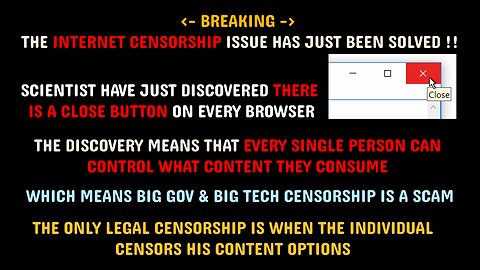 CENSORSHIP SOLVED! ISRAEL - USA - FREEDOM - WILL WE WIN?