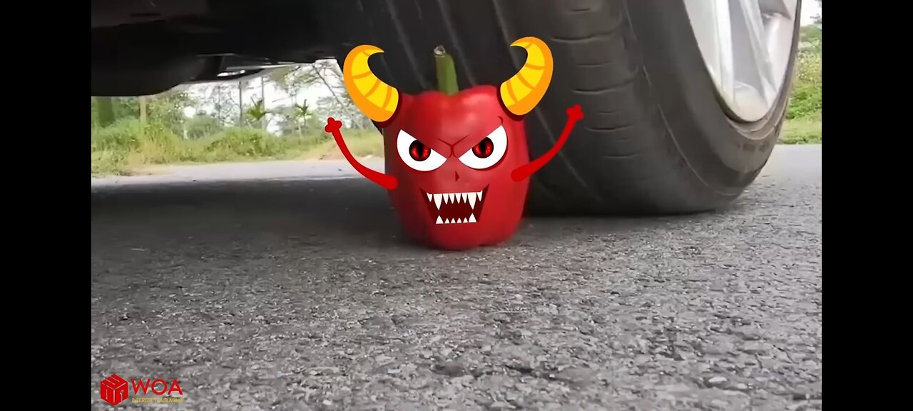 Experiment CAR VS MONSTER paprika chilie 2023