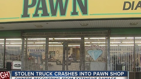 Stolen Truck Crashes Into Pawn Shop