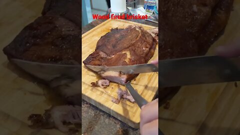 Wood smoked brisket #carnivore #fyp #fy #brisket #keto #diet #nutrition #short #shorts #meat #cook