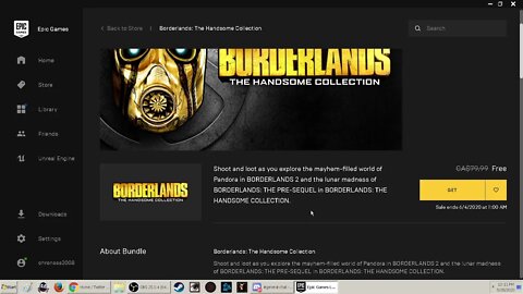 2020 Epic Games Store borderlands 2 free