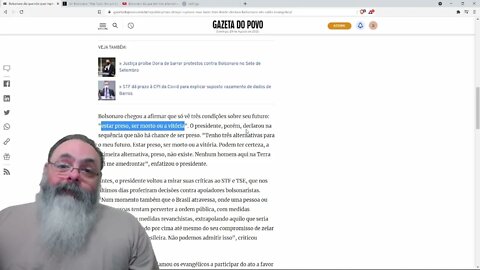 Bolsonaro diz que não quer ruptura, mas tudo tem limite — PETER TURGUNIEV