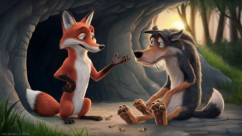 The story of the clever fox and the greedy wolf