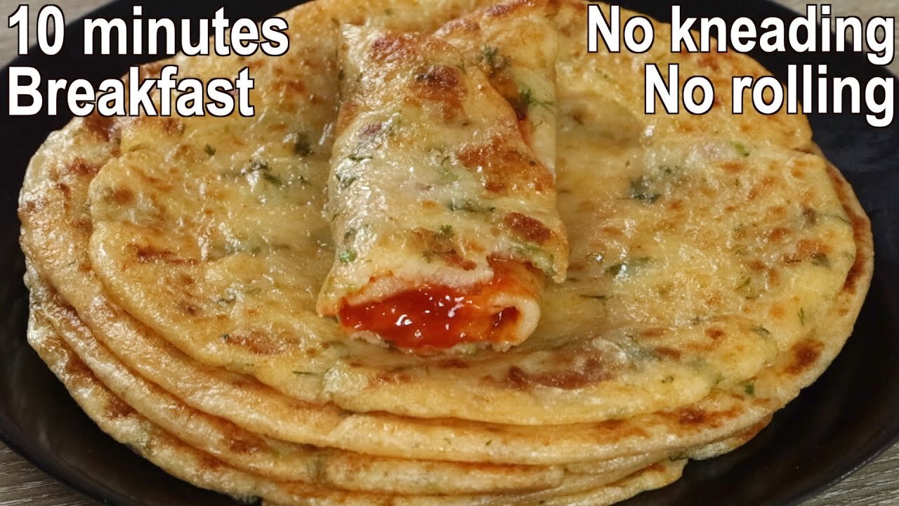 10 Minutes Breakfast with Potato _ Easy Potato Recipe _ Potato Crepe